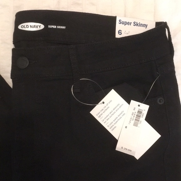 OLD NAVY | Women’s Mid Rise Super Skinny Jeans Size 6 Black NWT - Picture 3 of 4